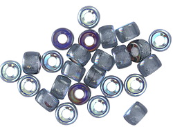 Czech Glass Black Diamond AB Roller 6mm