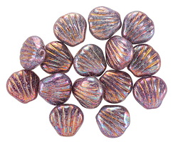 Czech Glass Bronzed Wisteria Scallop Shell Bead 9mm