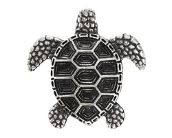 Mykonos Antique Silver (plated) Sea Turtle Pendant 44mm