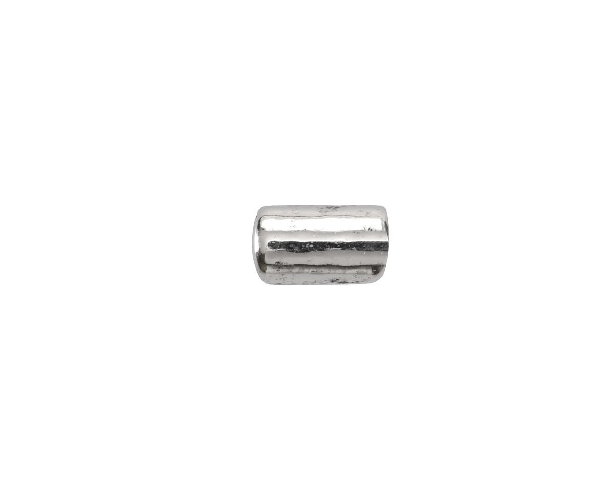 Mykonos Metalized Ceramic Antique Silver Tube 10x6mm