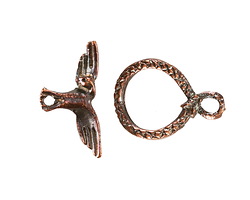 Mykonos Antique Copper (plated) Duality Toggle Clasp 14.5x20mm, 22mm Bar