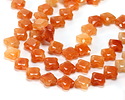 Red Aventurine Faceted Quatrefoil 13mm