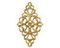 Vintaj Solid Brass Rococo Diamond Filigree Focal 44x26mm
