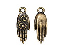 TierraCast Antique Brass (plated) Blossom Hand Charm 9.5x27mm