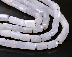 Blue Rose Quartz Faceted Tube 10x7mm