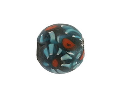 Vintage India Millefiori Bead Teal Round 18-20mm