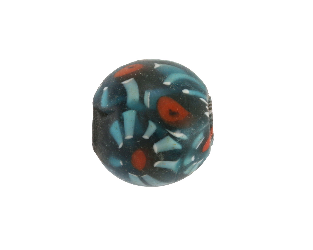 Vintage India Millefiori Bead Teal Round 18-20mm