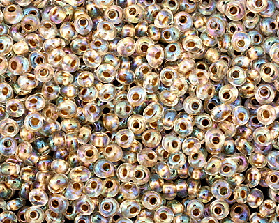 TOHO Rainbow Crystal (with Gold Lining) Magatama 3mm Seed Bead