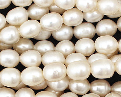 Pearly White Rice 8-9x7mm