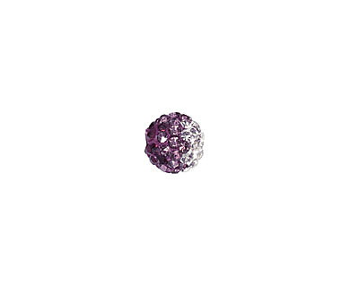 Amethyst/Crystal Ombre Pave Round 8mm (1.5mm hole)