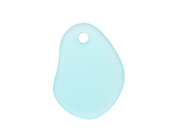 Turquoise Bay Beach-Style Glass Potato Chip Drop 19-20x25-26mm
