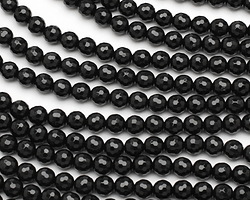 Black Onyx Faceted Round 6mm