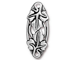 TierraCast Antique Silver (plated) Leaf Centerpiece Link 33x13mm