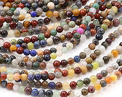 Earth Tones Gemstone Mix Round 4mm