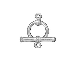 TierraCast Silver (plated) Bar and Ring Toggle Clasp 16x12mm, 19mm bar