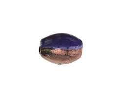 Mykonos Ceramic Raku Metallic Midnight Small Oval Bead 14x7mm