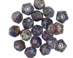 Czech Glass Earth Picasso English Cut Bead 6x8mm