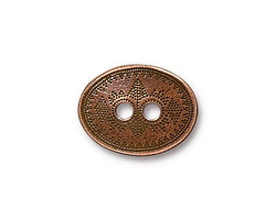 TierraCast Antique Copper (plated) Tribal Button 19x15mm