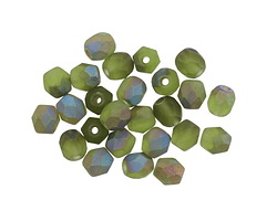 Czech Glass Matte Bronzed Olivine AB Fire Polished Round 5mm