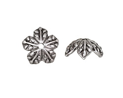 Antique Silver (plated) Leaf Bead Cap 6x14mm