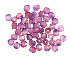 Czech Glass Matte Dual Coated Berry Trifle Fire Polished Round 4mm