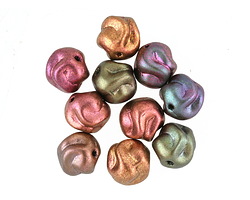 Czech Glass Autumn Metallics Twisted Round 8mm