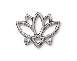 TierraCast Antique Pewter (plated) Open Lotus Link 23x19mm