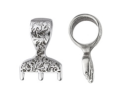 Cymbal Lygia III Antique Silver (plated) Bail for 8/0 Round Seed Beads 18x28mm