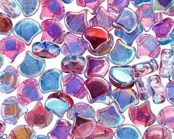 Matubo Czech Glass ColorTrends: Summer Rainbow - Dark Violet 2-Hole Ginkgo Leaf 7.5mm