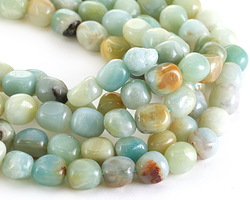 Black Gold Amazonite Tumbled Nugget 10-12x8-10mm