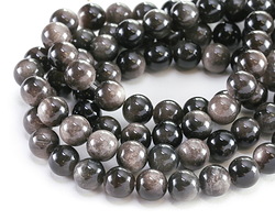 Silver Obsidian Round 10mm