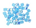 Czech Glass Aquamarine AB Cube 4mm