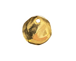 Mykonos Gold (plated) Large Hammered Coin Charm 17mm