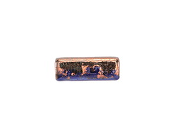 Mykonos Ceramic Raku Metallic Midnight Long Square Tube 17x6mm