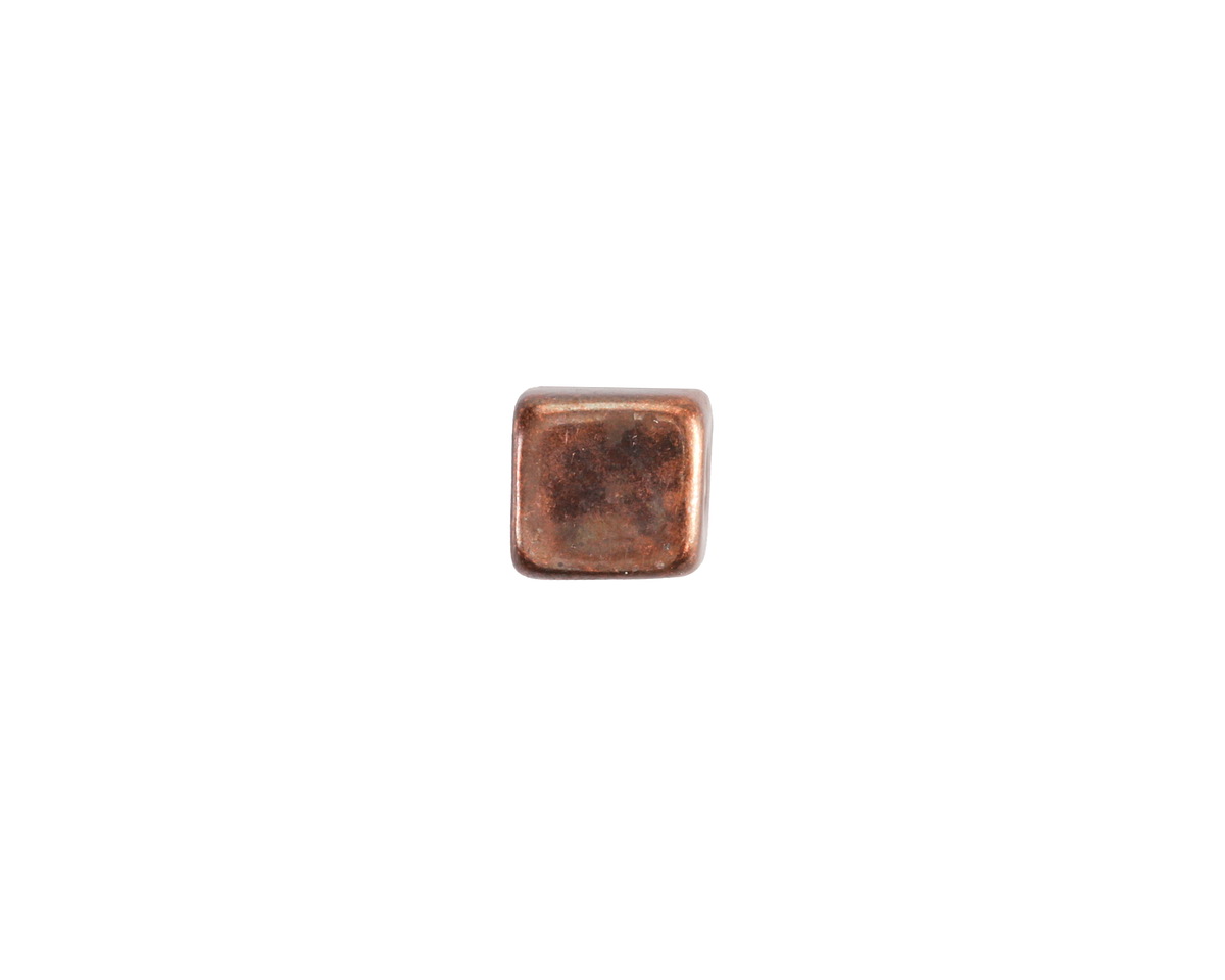 Mykonos Metalized Ceramic Antique Copper Cube 7.5mm