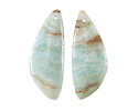 Black Gold Amazonite Irregular Triangle Pendant Pair 15x40mm