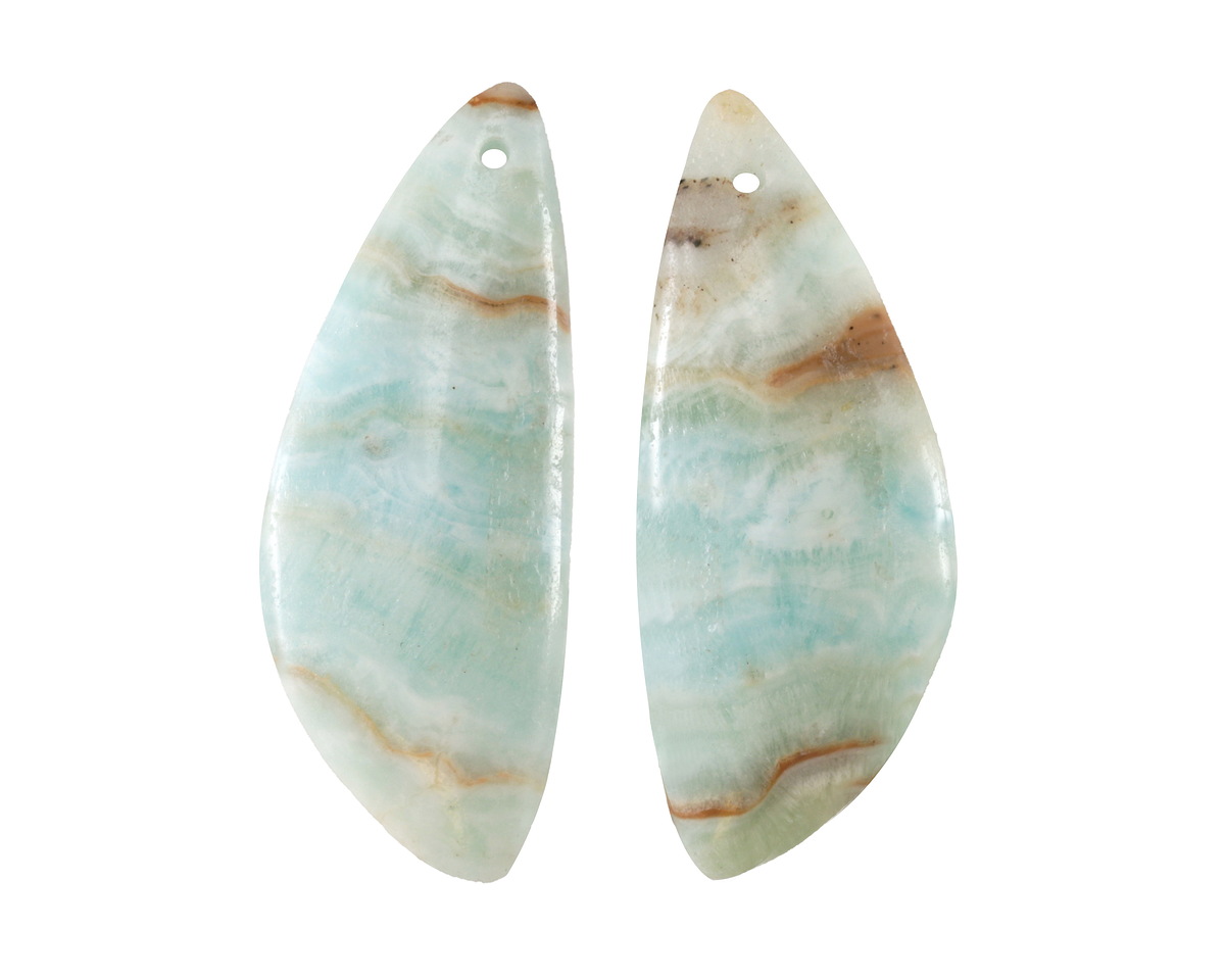 Black Gold Amazonite Irregular Triangle Pendant Pair 15x40mm