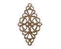 Vintaj Natural Brass Rococo Diamond Filigree Focal 44x26mm