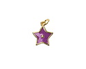 18k Gold (plated) Glitter Orchid Enamel Star Focal 11.5x13mm
