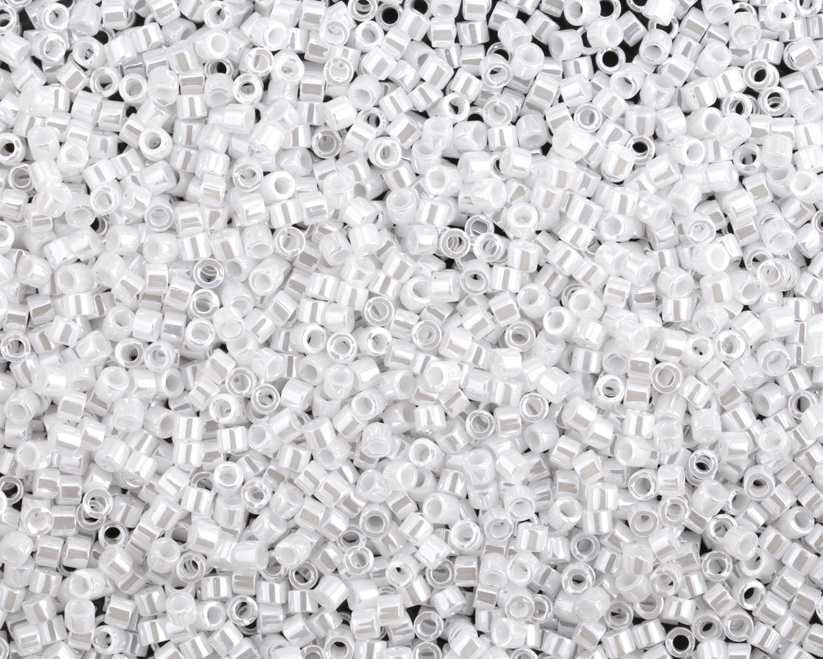 Miyuki Delica White Pearl Ceylon (DB0201) 11/0 Seed Bead - 100 gram Package