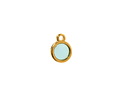 24K Gold (Plated) Transparent Sea Green Resin Round Focal 8x11mm