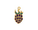 24K Gold (plated) Enameled Blackberry Focal 10x21mm