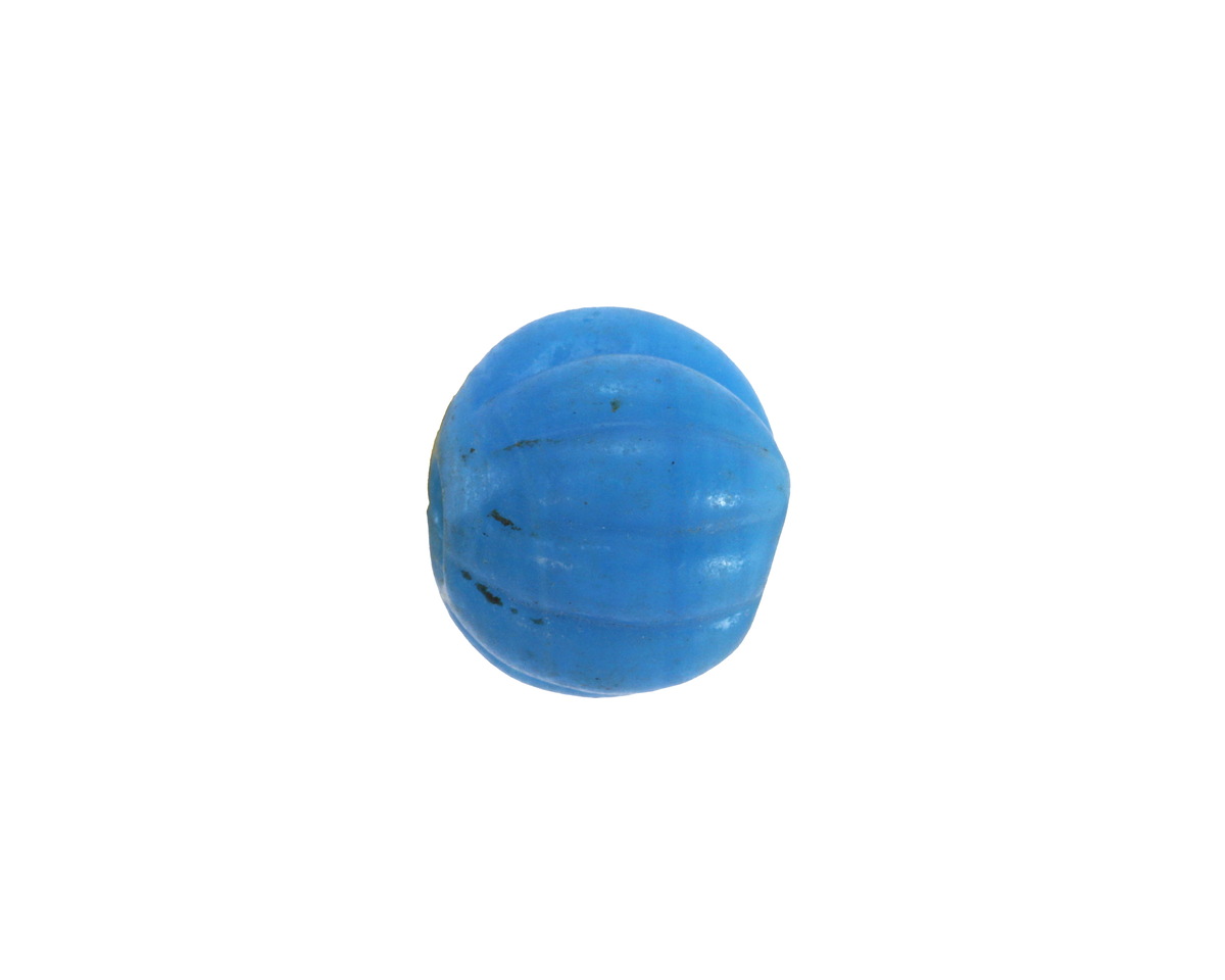 African Glass (Tanzania) Blue Turquoise Melon 14x15mm