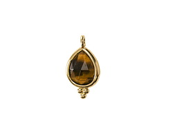 Tiger Eye w/ Gold Finish Faceted Teardrop Focal 10x12mm