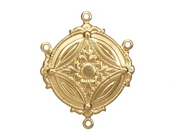 Brass Ornate Circle 1-3 Link 32x25mm