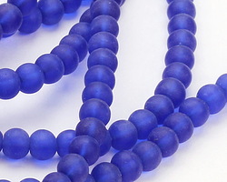 Royal Blue Beach-Style Glass Round 4mm