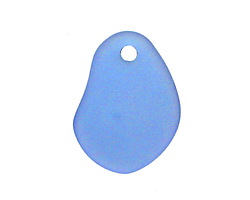 Light Sapphire Beach-Style Glass Potato Chip Drop 19-20x25-26mm