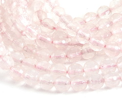 Madagascar Rose Quartz Faceted Round 6mm Beads