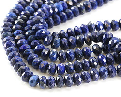 Lapis Faceted Rondelle 5x7-8mm