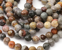 Polychrome Jasper Faceted Round 8mm